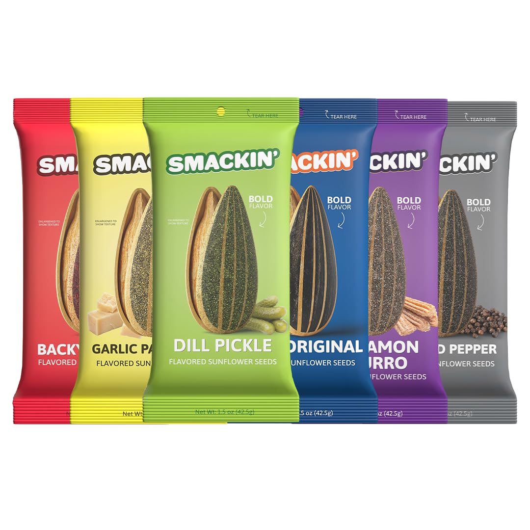 SMACKIN' Sunflower Seeds jumbo roast packaging delivers bold flavor for on-the-go snacking