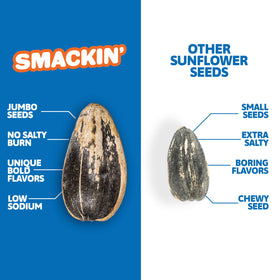 SMACKIN' Sunflower Seeds low sodium option – balanced taste with less salt.