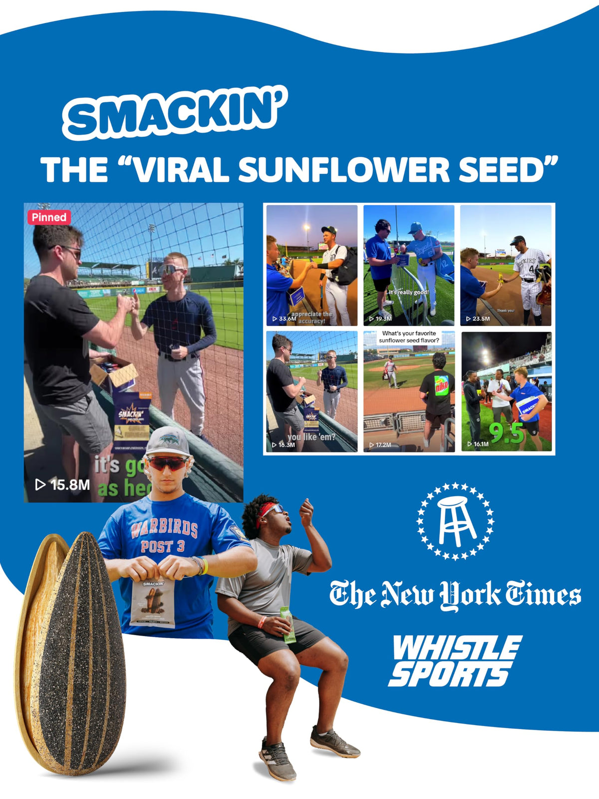 Low-sodium SMACKIN' Sunflower Seeds option with lighter salty profile.
