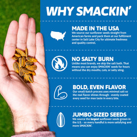 SMACKIN' Sunflower Seeds Maple Brown Sugar glossy seasoning on crunchy seeds