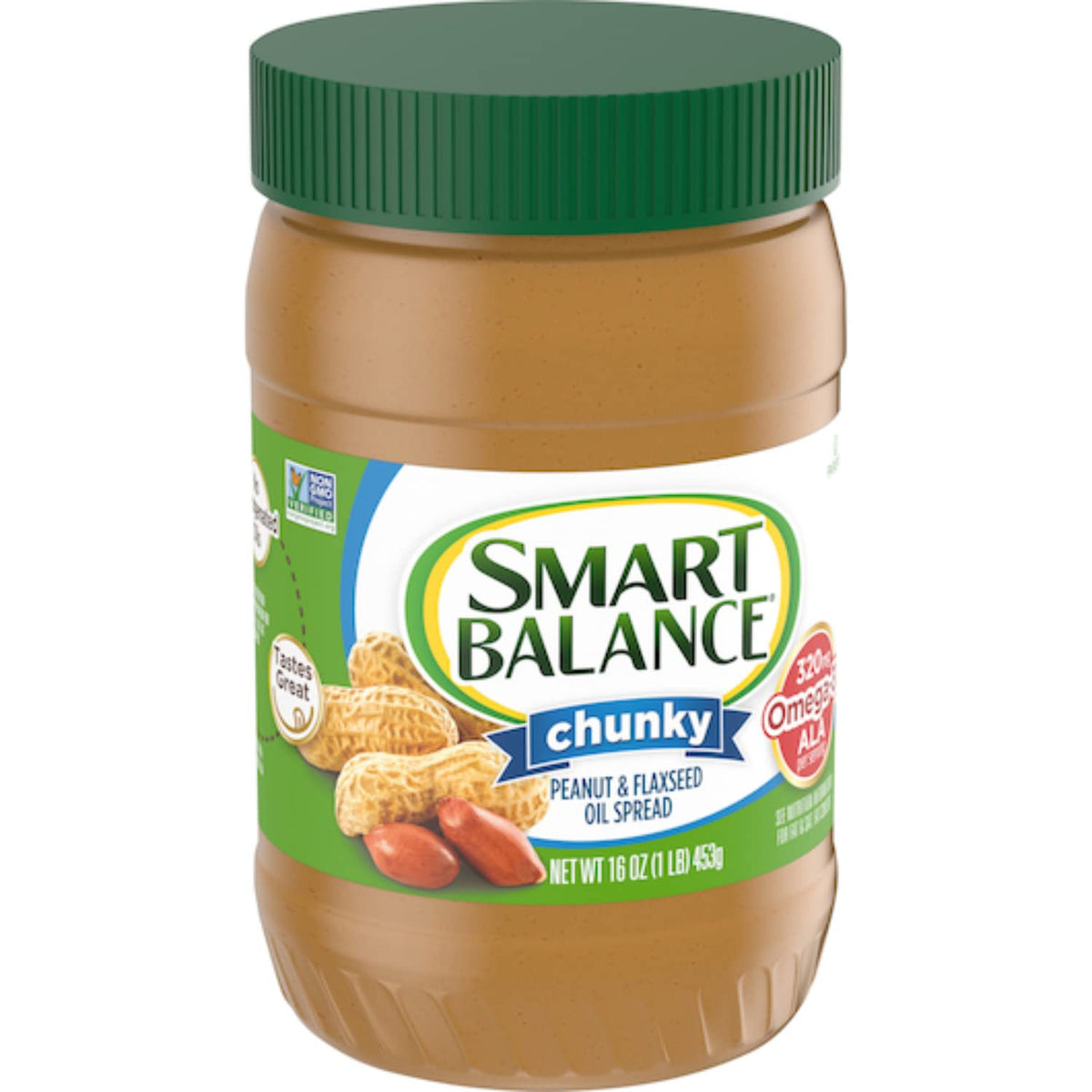 Breakfast setup with Smart Balance Rich Roast Peanut Butter on toast and fruit.