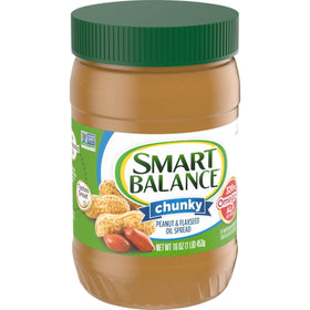 Breakfast setup with Smart Balance Rich Roast Peanut Butter on toast and fruit.