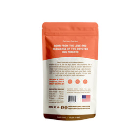 Smart Cookie Salmon Jerky bag open with ready-to-serve bites.
