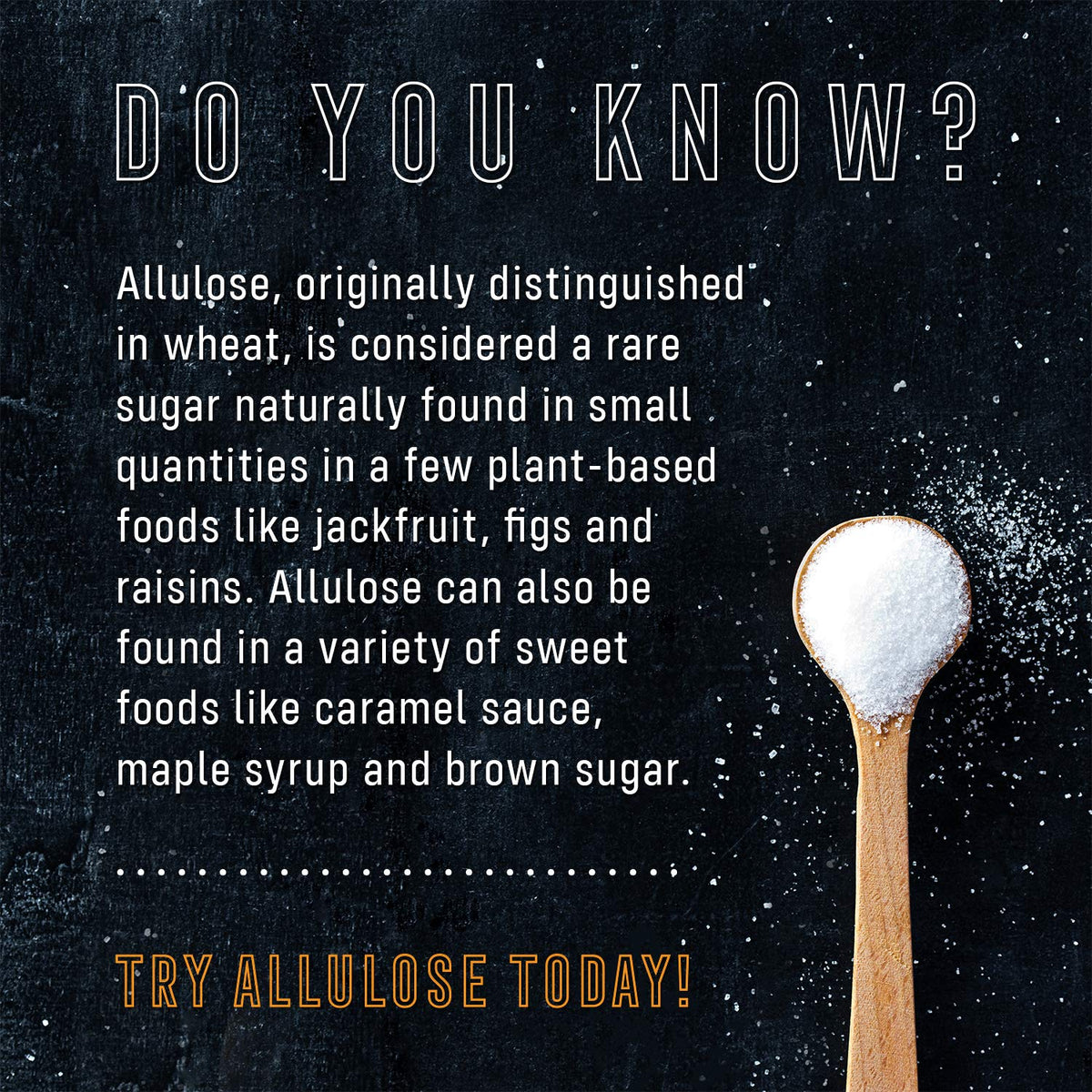 Smart for Life Allulose Sweetener on dessert plate; 70% as sweet as sugar.