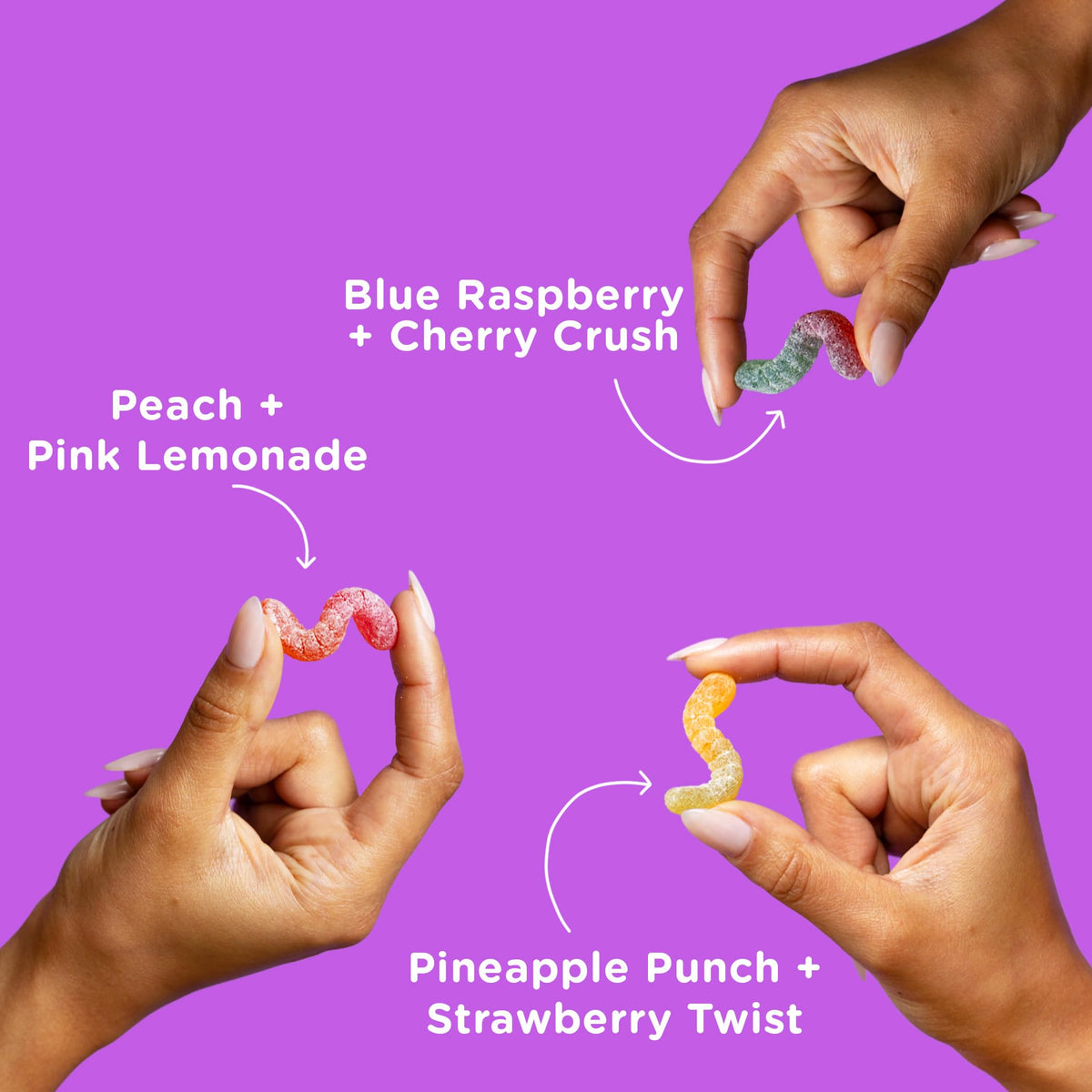 SmartSweets Gummy Worms strawberry pineapple flavor, chewy texture in gluten-free snack.