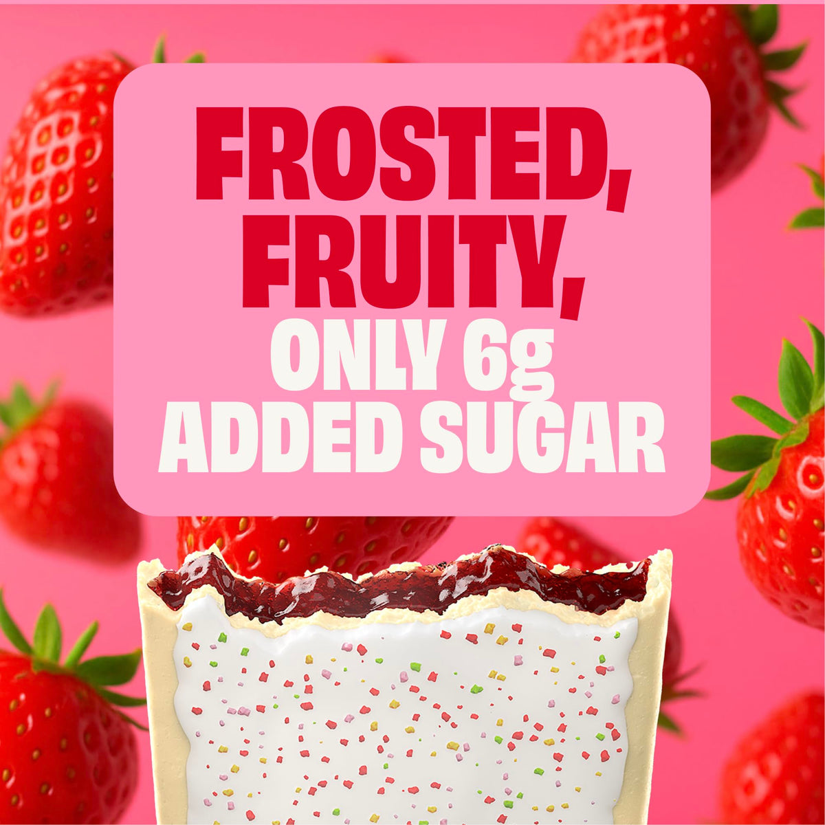 SMART TART strawberry pastry closeup with real fruit filling for a tasty morning treat.