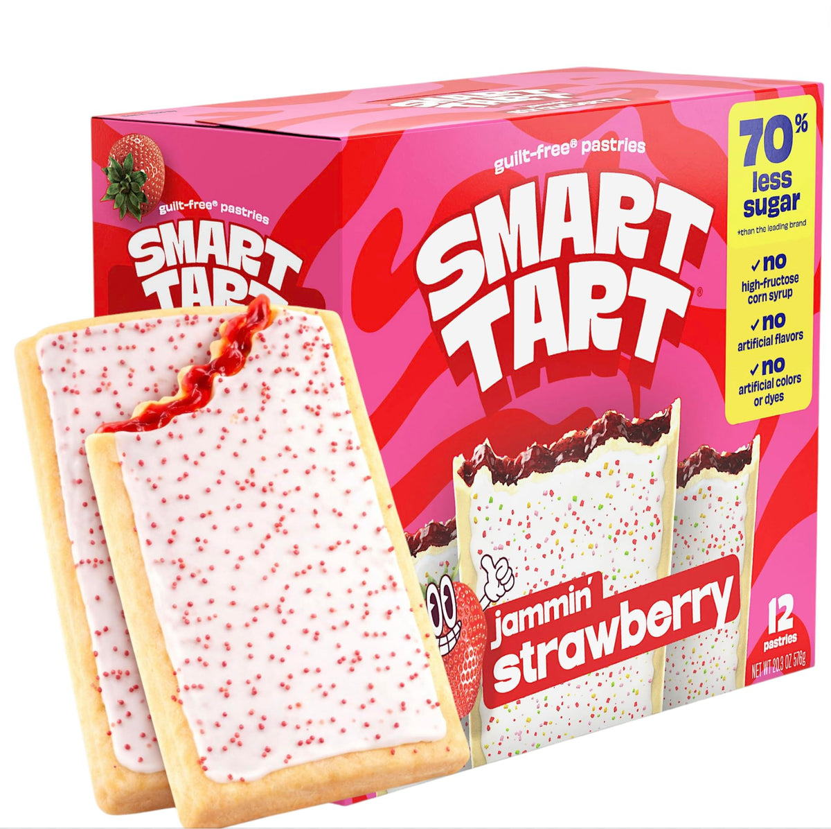 Smart Tart Toaster Pastries Frosted Strawberry box ready for quick breakfasts