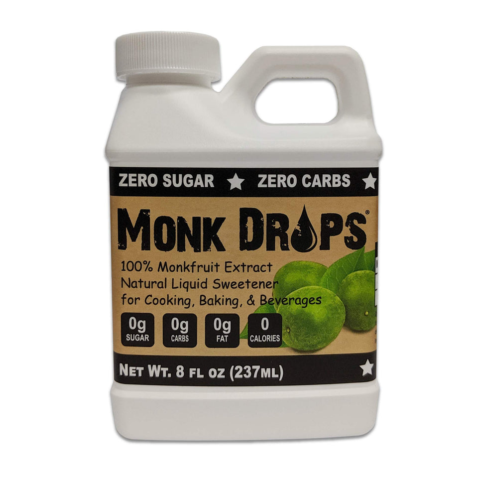 Smart138 Monk Drops original liquid sweetener in an 8 oz bottle for everyday use