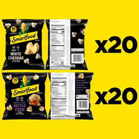 Smartfood Sweet and Salty Kettle Corn bags with balanced crunch