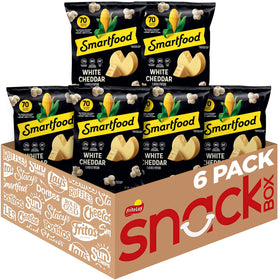 Smartfood white cheddar popcorn bag, savory flavor ready for a quick snack.