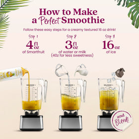 Close-up of Smartfruit Aloha Pineapple Purée ingredients: pineapple, banana, apple
