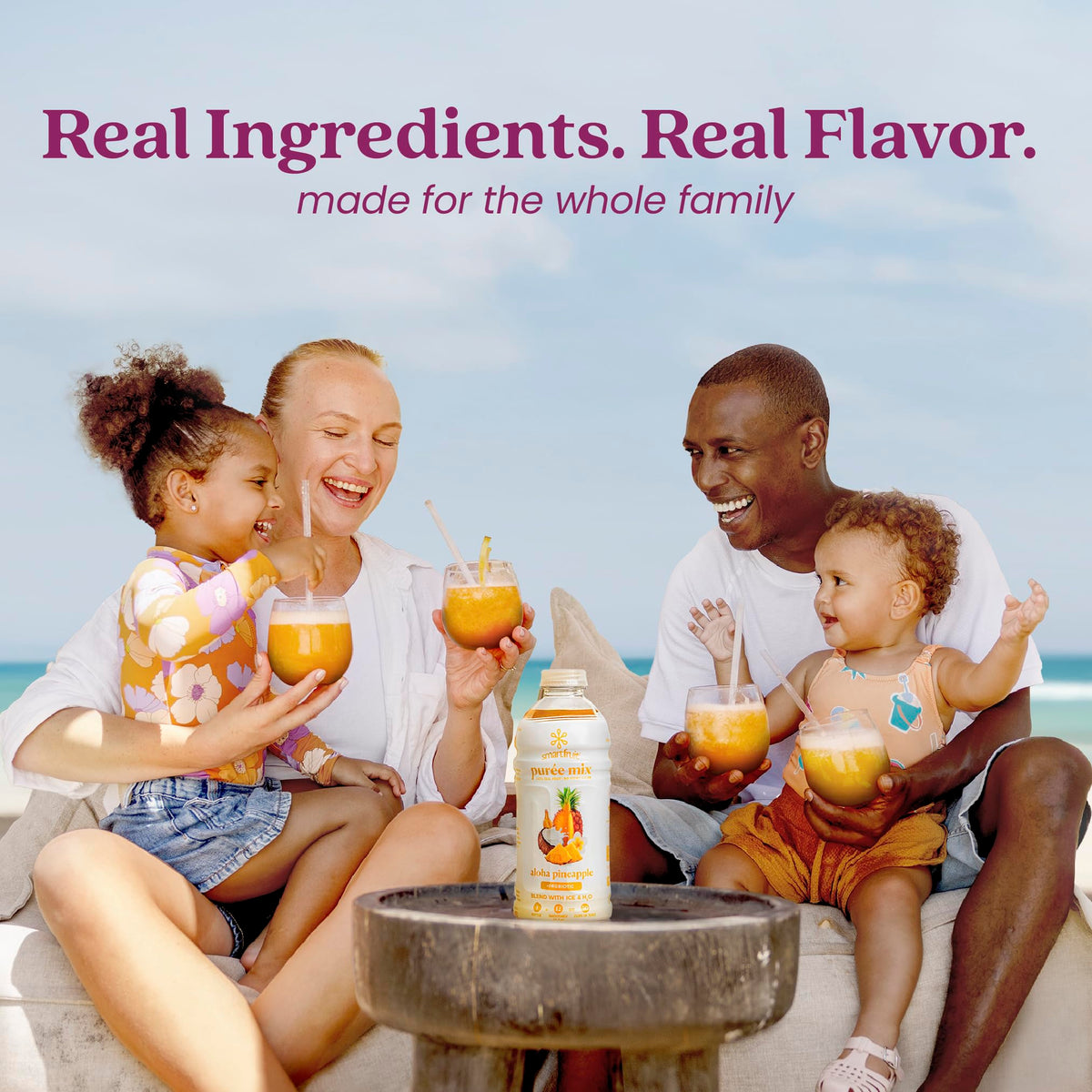 Smartfruit Aloha Pineapple Purée label on jar indicating premium quality