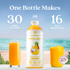 Smartfruit Aloha Pineapple Purée being poured into a glass for juice