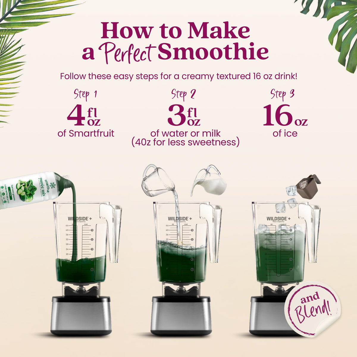 Smartfruit Harvest Greens and Detox glass shows vibrant green color