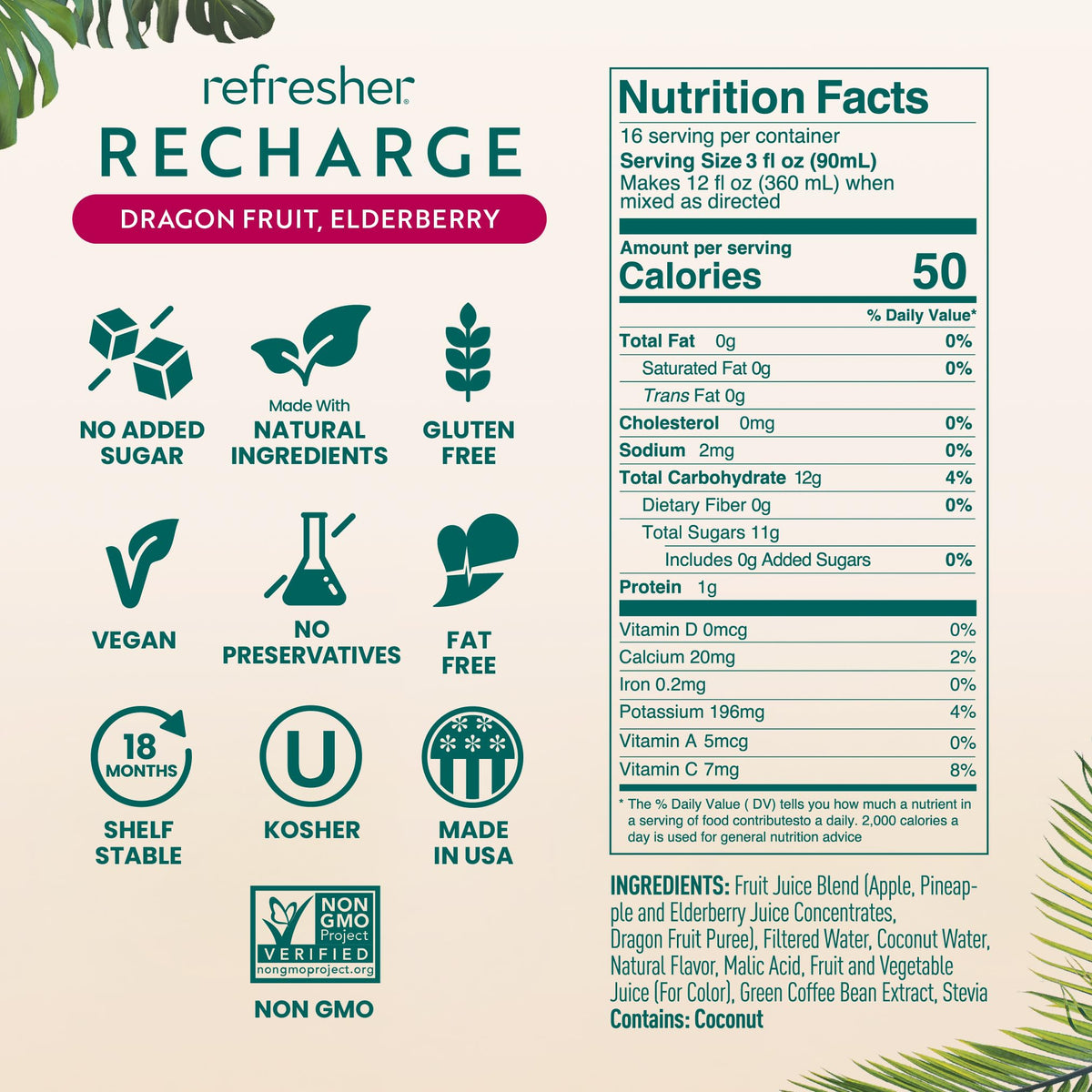 Smartfruit Recharge Refresher chilled shaker with ice for customizable drinks.