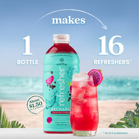 Smartfruit Recharge Refresher elderberry bottle with berry flavor and no added sugar.