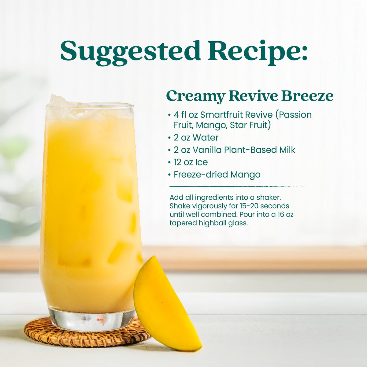 Smartfruit Revive Refresher ice cubes in glass convey chills and thirst-quenching refreshment