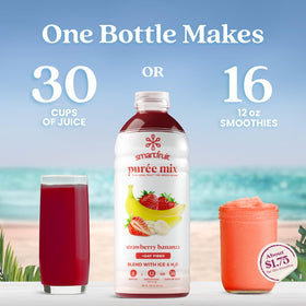 Smartfruit Strawberry Bananza pour highlights the purée's natural fruit flavor for drinks