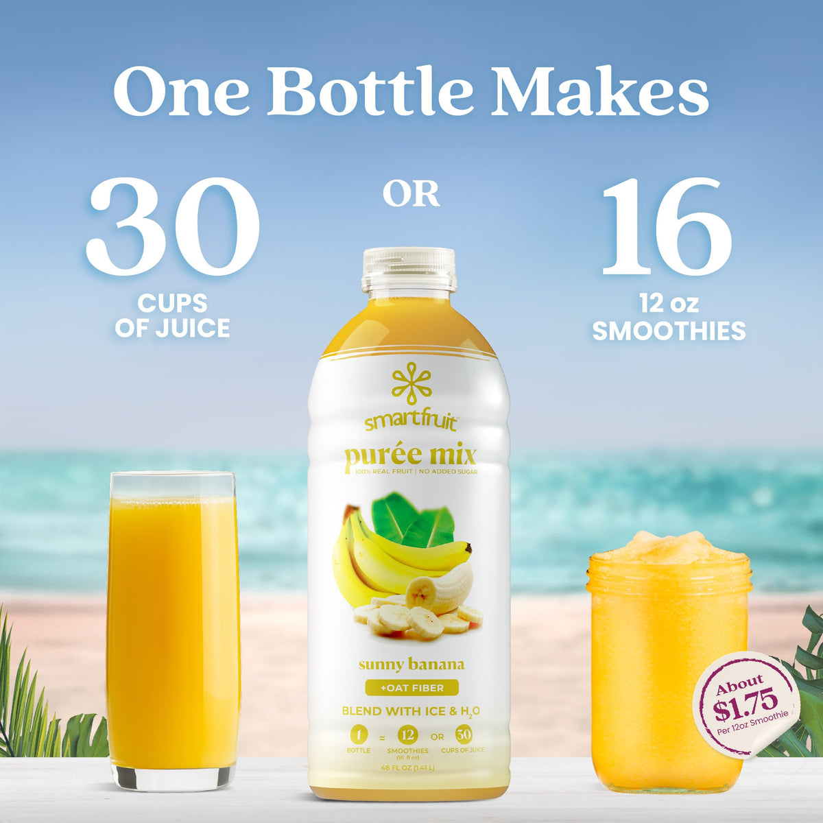 Smartfruit Sunny Banana oat fiber pour for quick, easy fruit blends