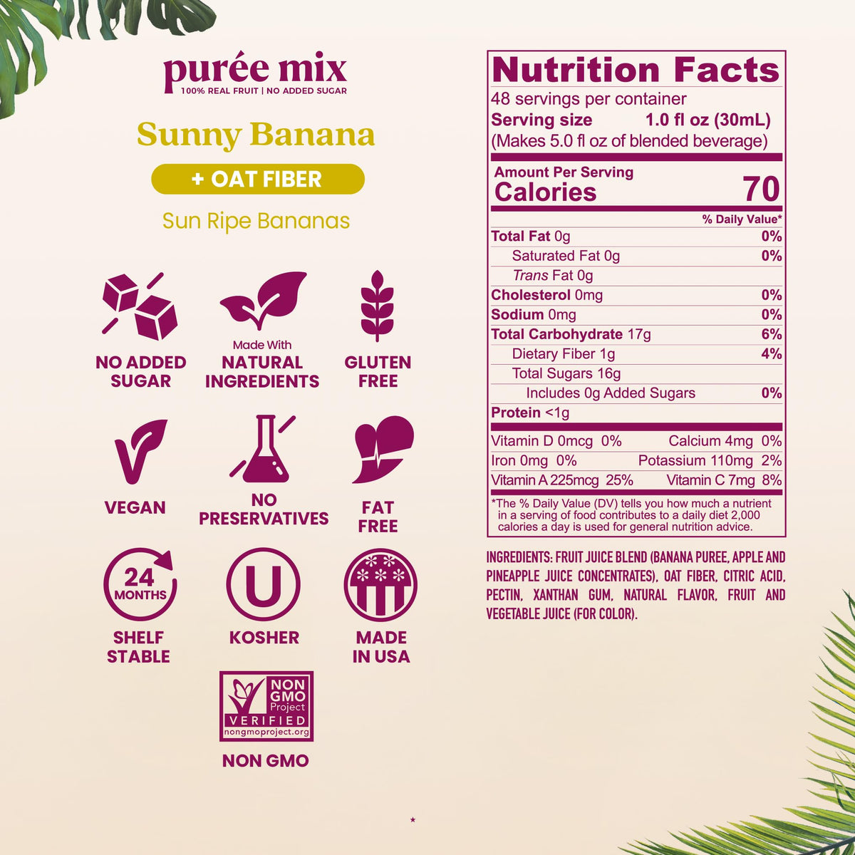 Smartfruit Sunny Banana oat fiber tea blend for natural flavor
