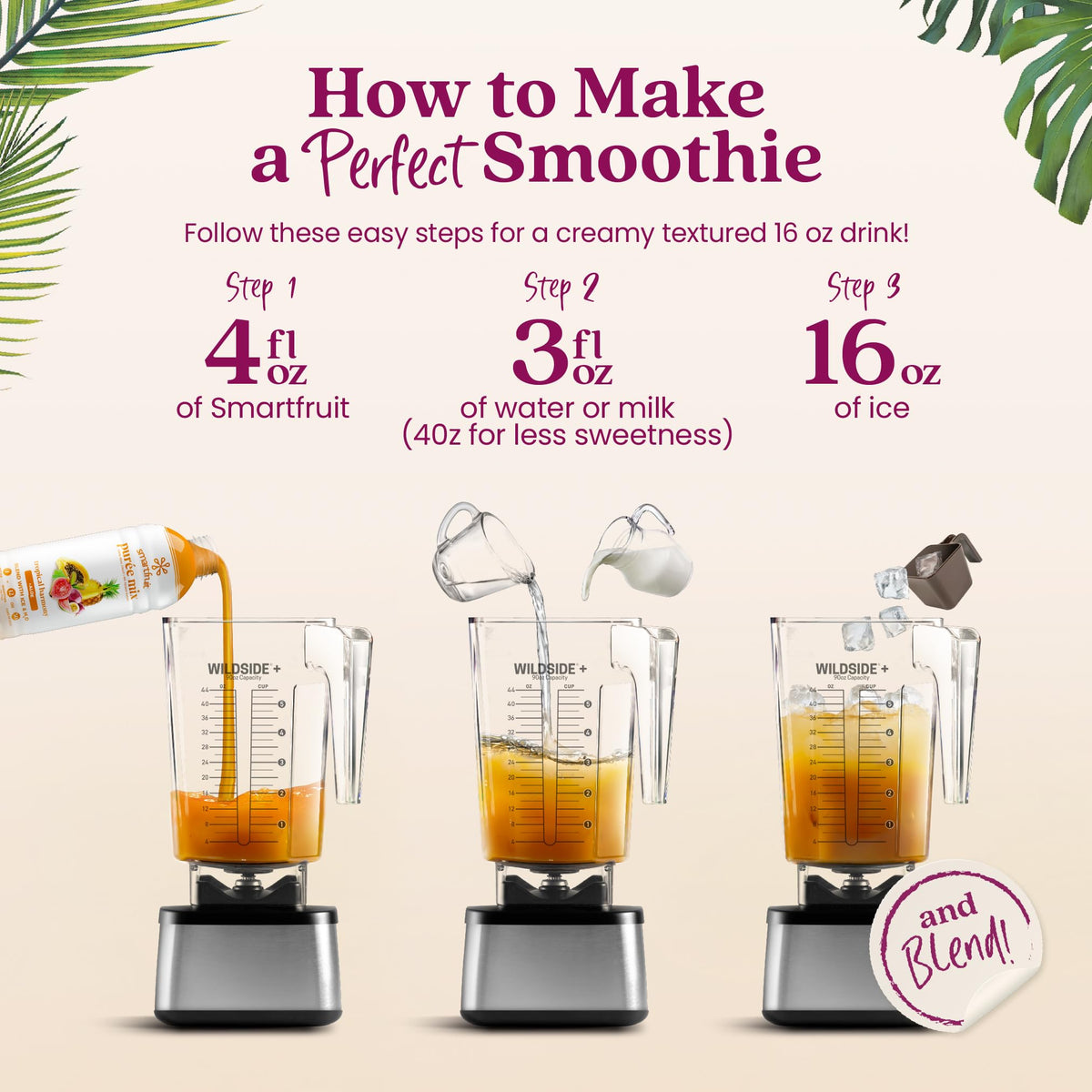 Smartfruit Tropical Harmony + Aloe pour into glass, a refreshing base for drinks.