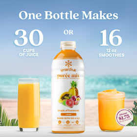 Smartfruit Tropical Harmony being poured into a glass for a tropical fruit boost