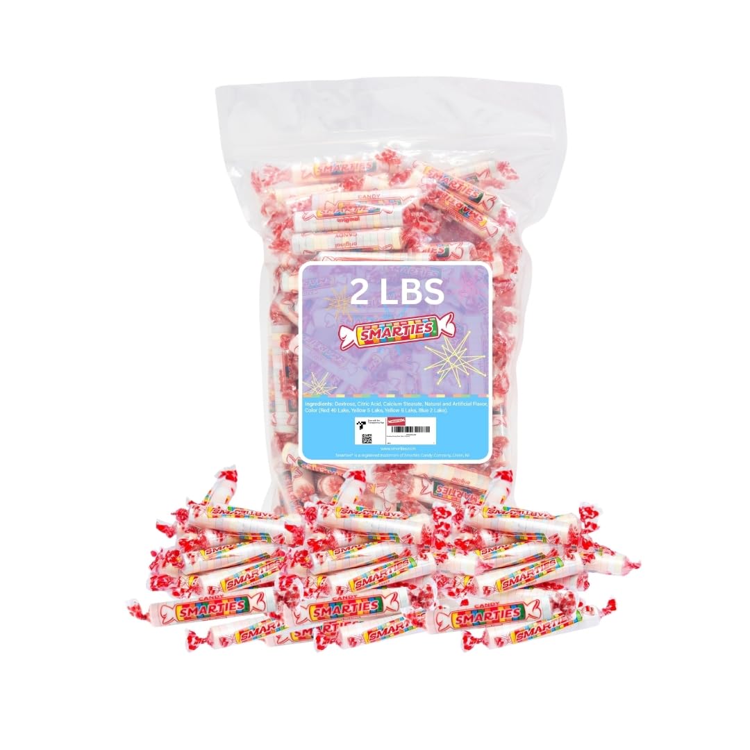 Smarties bulk rolls original bag 2lb, convenient party candy for sharing.