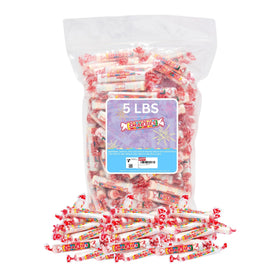 Smarties bulk rolls bag front, gluten-free vegan candy option for celebrations.