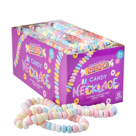 Smarties candy necklace on stretch string, a playful party accessory