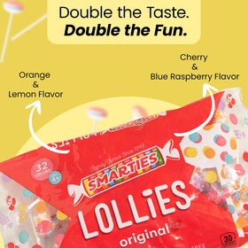 Smarties Double Lollies are a kid-friendly snack with assorted fruity flavors.