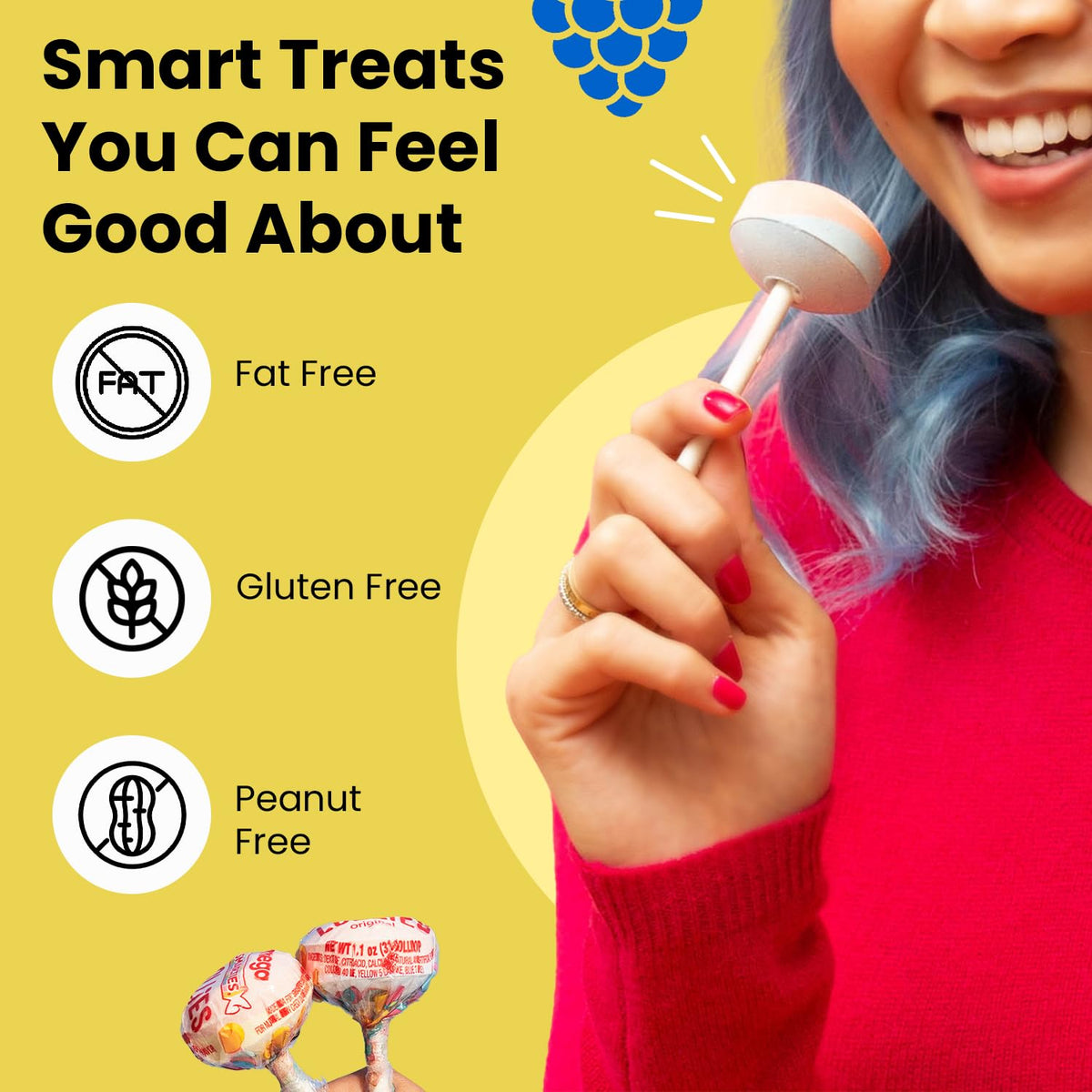 Smarties Double Lollies Mega pack back view, shows 24-count bulk box for gifting.