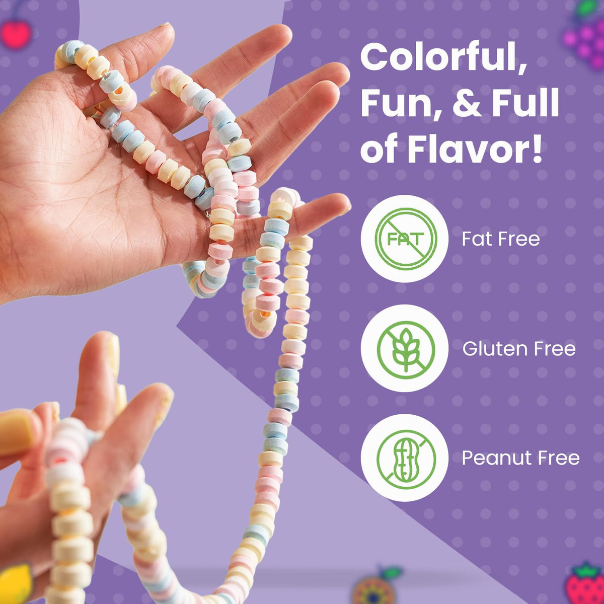 Smarties fruit-flavored hard candy with bright colors for celebrations.