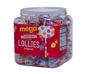 Smarties Mega Lollies jar view for bulk party candy and gifting