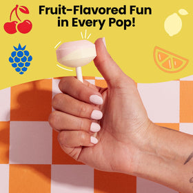 Smarties Mega Lollies packaging and label showing allergen-free benefits