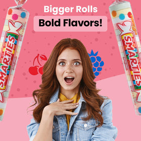 Smarties Mega Rolls individually-wrapped treats enable safe sharing at gatherings