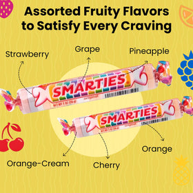 Smarties party display featuring gluten free vegan candy options
