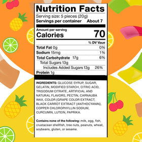 Smarties Squashies allergen-free label highlights gluten-free and peanut-free candy