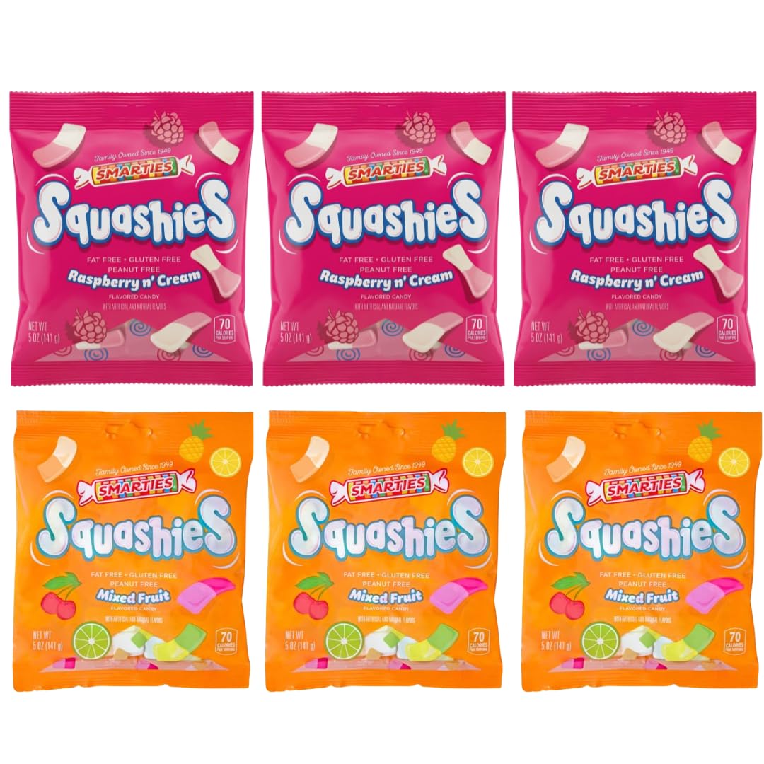 Smarties Squashies Raspberry-Cream foam marshmallows, soft and tasty for snacking