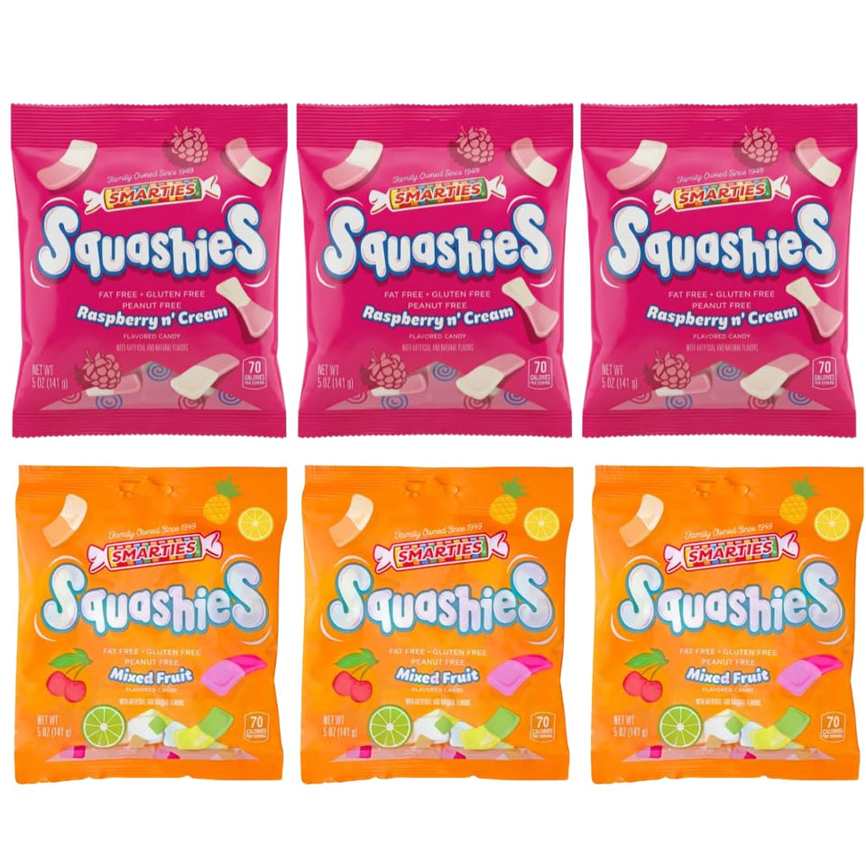 Smarties Squashies Raspberry-Cream foam marshmallows, soft and tasty for snacking