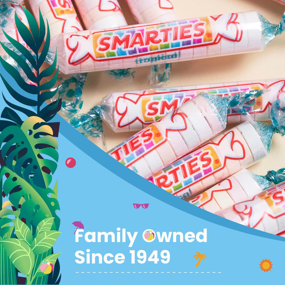 5-pound Smarties bag with individually wrapped rolls for bulk party snacking.