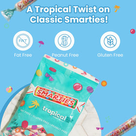 Smarties Tropical Candy Rolls individually wrapped candies for on-the-go snacking.