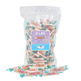 Smarties Tropical Candy Rolls packaging in a 2 lb bag, ideal for celebrations.