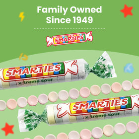 Smarties X-treme Sour Candies Halloween display for trick-or-treaters with allergy-friendly options