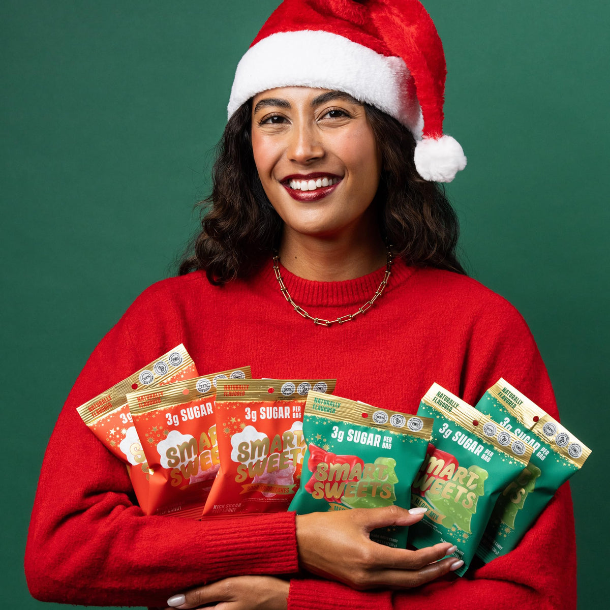 SmartSweets Merry Mix stocking-friendly bag ideal for quick snacks and movie nights