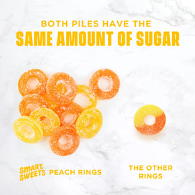 SmartSweets Peach Rings road trip snack, portable flavor on the go.