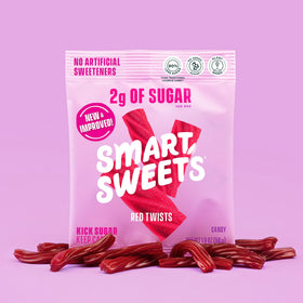 Store shelf shot with SmartSweets Red Twists positioned for mindful snacking.