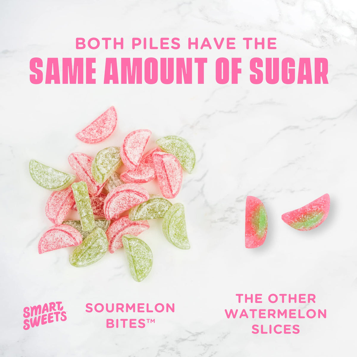 SmartSweets Sourmelon Bites ideal lunchbox snack with portion-controlled bags.