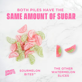 SmartSweets Sourmelon Bites ideal lunchbox snack with portion-controlled bags.