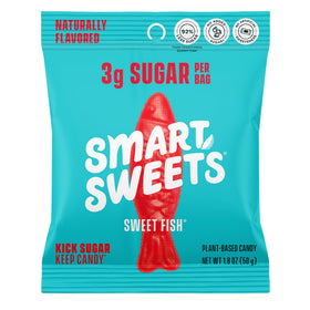 SmartSweets Sweet Fish bag display for easy on-the-go snacking