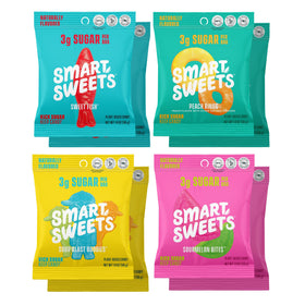 SmartSweets Sweet Fish bag shows fruity flavor, perfect for on-the-go gluten-free snacking.